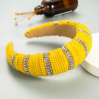 Fashion Hand-sewn Crystal Widened Thickened Sponge Headband Wholesale main image 5