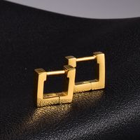 Wholesale Simple Titanium Steel Square Earrings sku image 1