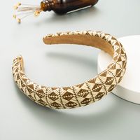 Mode Geometrische Bast Dicken Schwamm Stirnband Großhandel sku image 2
