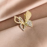 Butterfly Diamond Pearl Earrings main image 3