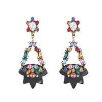 Fashion Alloy Diamond Flower Long Earrings Wholesale main image 3
