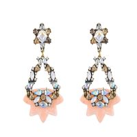 Boucles D&#39;oreilles En Alliage De Mode Diamant Fleur main image 4