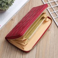 Korean Embroidered Grid Multi-card Slots Large Capacity Long Wallet main image 5