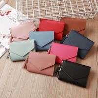 Korean Solid Color Short Tassel Wallet Wholesale main image 5