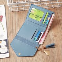 Korean Solid Color Short Tassel Wallet Wholesale main image 4