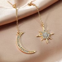 Fashion Diamond-studded Star Moon Long Tassel Earrings main image 3