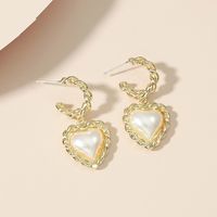 Fashion Twist Heart-shape Pearl Alloy Earrings Wholesale main image 4