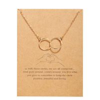 Retro Circle Butterfly Pendent Thin Chain Necklace main image 4