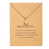 Retro Circle Butterfly Pendent Thin Chain Necklace main image 6
