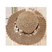 Korean Khaki Flower Ruffled Sunshade Sunscreen Breathable Straw Hat main image 6