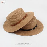 Fashion Sunshade Sunscreen Short Brim Flat-top Straw Hat Wholesale main image 1