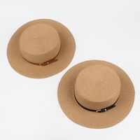 Fashion Sunshade Sunscreen Short Brim Flat-top Straw Hat Wholesale main image 5