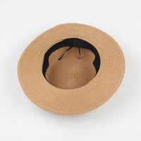 Fashion Sunshade Sunscreen Short Brim Flat-top Straw Hat Wholesale main image 3