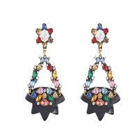 Fashion Alloy Diamond Flower Long Earrings Wholesale sku image 1