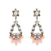 Fashion Alloy Diamond Flower Long Earrings Wholesale sku image 2
