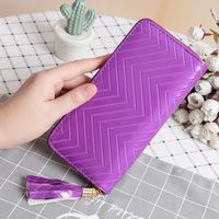 Mode Süßigkeiten Farbe Quaste Plaid Lange Reißverschluss Brieftasche Großhandel sku image 3