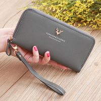 Fashion Deer Head Long Multifunctional Embroidered Portable Wallet Wholesale sku image 6