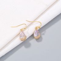 Fashion Crystal Zircon Plum Blossom Drop Short Earrings sku image 1