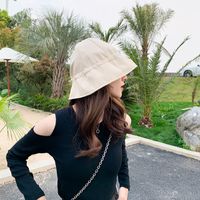 Fashion Solid Color Sunshade Sunscreen Fisherman Hat Wholesale sku image 1