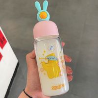 Fashion Rabbit Duck Cute Portable Glass Water Cup Wholesale sku image 1
