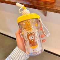 Fashion Straw Mixing Double-layer Plastic Cup Wholesale sku image 2