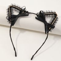 Fashion Korean Cute New Style Black Cat Bunny Ears Headband Set main image 3