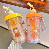 Fashion Straw Mixing Double-layer Plastic Cup Wholesale main image 6