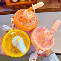 Fashion Straw Mixing Double-layer Plastic Cup Wholesale main image 5