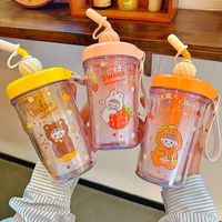 Fashion Straw Mixing Double-layer Plastic Cup Wholesale main image 4