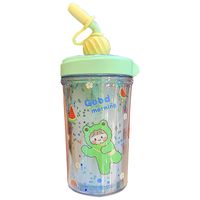 Fashion Straw Mixing Double-layer Plastic Cup Wholesale main image 3