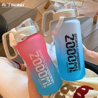 Fashion Sports Super Large Capacity Plastic With Straw Portable Water Bottle main image 2