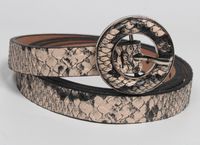 Fashion Round Buckle Snake Pattern Wide Belt main image 6