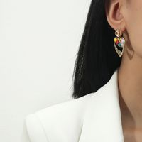 Korean Pearl Gravel Love Earrings Candy Color Heart Earrings main image 1