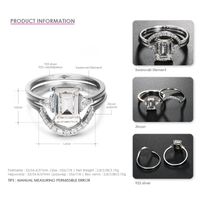 New 925 Silver Fashion Simple Diamond Geometric Ring sku image 1