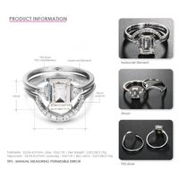 New 925 Silver Fashion Simple Diamond Geometric Ring sku image 3