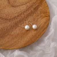 Simple White Pearl Alloy Earrings Wholesale sku image 1
