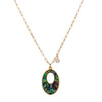 Fashion Oval Color Abalone Shell Alloy Necklace Wholesale main image 6
