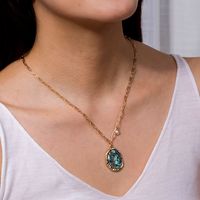 Fashion Irregular Metal Pendant Natural Color Abalone Shell Necklace main image 3