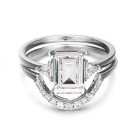 New 925 Silver Fashion Simple Diamond Geometric Ring main image 3