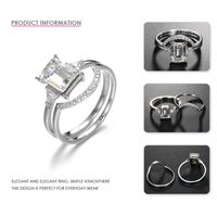 New 925 Silver Fashion Simple Diamond Geometric Ring main image 4