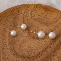 Simple White Pearl Alloy Earrings Wholesale main image 1