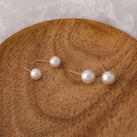 Simple White Pearl Alloy Earrings Wholesale main image 3