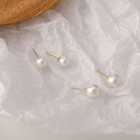 Simple White Pearl Alloy Earrings Wholesale main image 4