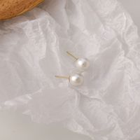 Boucles D&#39;oreilles Simples En Alliage De Perles Blanches En Gros main image 5