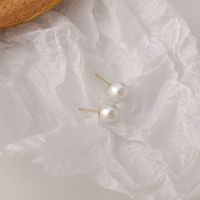 Simple White Pearl Alloy Earrings Wholesale main image 5