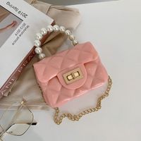 Mode Bonbon Farbe Perlengriff Mini Messenge Bag main image 3