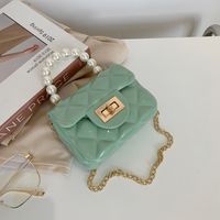 Mode Bonbon Farbe Perlengriff Mini Messenge Bag main image 4