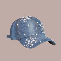 Korean Snowflake Sticker Diamond Wide Brim Sunshade Cap Wholesale main image 2