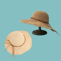 Fashion New Leather Rope Big Eaves Sun-proof Straw Hats Wholesale main image 4