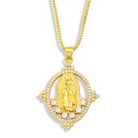 Fashion Virgin Mary Copper Inlaid Zircon Necklace Wholesale main image 3